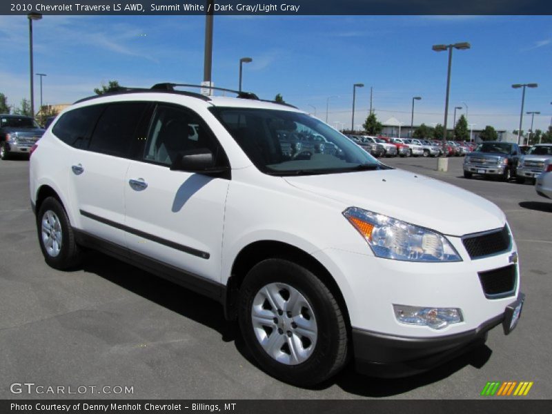 Summit White / Dark Gray/Light Gray 2010 Chevrolet Traverse LS AWD