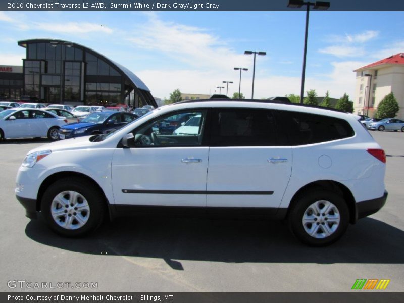 Summit White / Dark Gray/Light Gray 2010 Chevrolet Traverse LS AWD