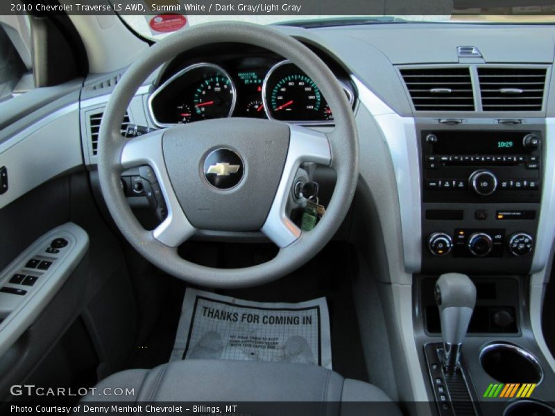 Summit White / Dark Gray/Light Gray 2010 Chevrolet Traverse LS AWD