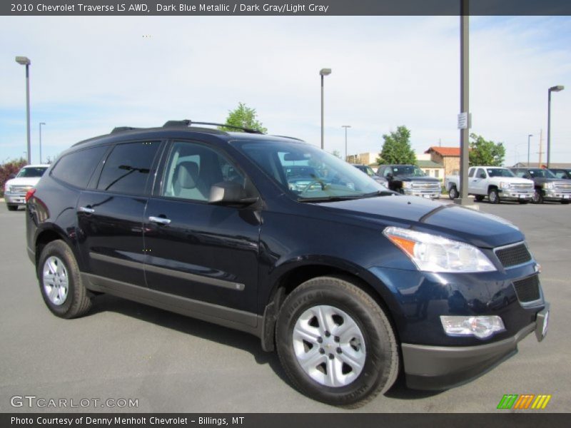 Dark Blue Metallic / Dark Gray/Light Gray 2010 Chevrolet Traverse LS AWD