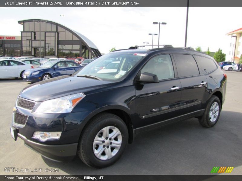 Dark Blue Metallic / Dark Gray/Light Gray 2010 Chevrolet Traverse LS AWD