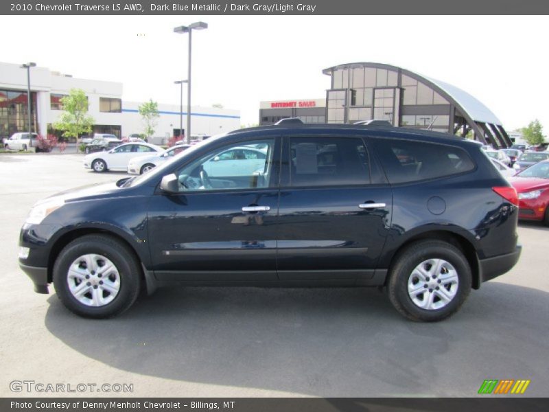 Dark Blue Metallic / Dark Gray/Light Gray 2010 Chevrolet Traverse LS AWD