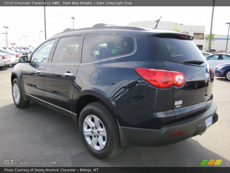 Dark Blue Metallic / Dark Gray/Light Gray 2010 Chevrolet Traverse LS AWD