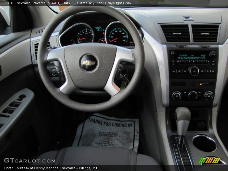 Dark Blue Metallic / Dark Gray/Light Gray 2010 Chevrolet Traverse LS AWD