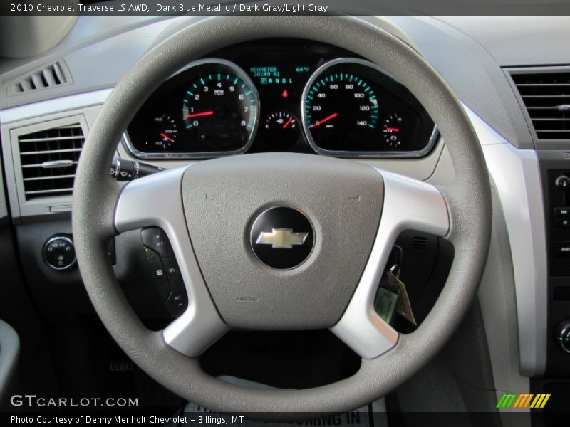 Dark Blue Metallic / Dark Gray/Light Gray 2010 Chevrolet Traverse LS AWD