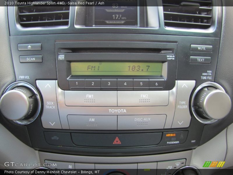 Audio System of 2010 Highlander Sport 4WD
