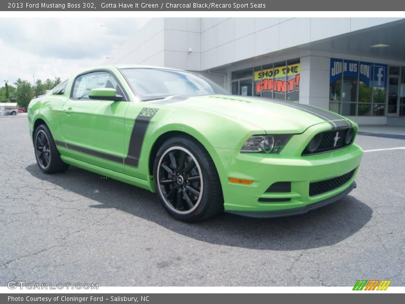 Front 3/4 View of 2013 Mustang Boss 302