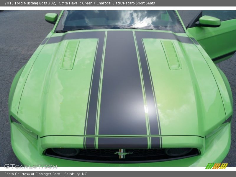 Gotta Have It Green / Charcoal Black/Recaro Sport Seats 2013 Ford Mustang Boss 302