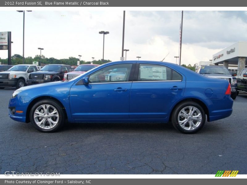 Blue Flame Metallic / Charcoal Black 2012 Ford Fusion SE