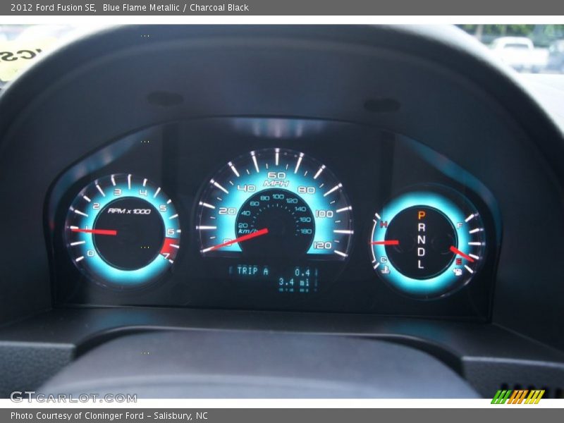 Blue Flame Metallic / Charcoal Black 2012 Ford Fusion SE