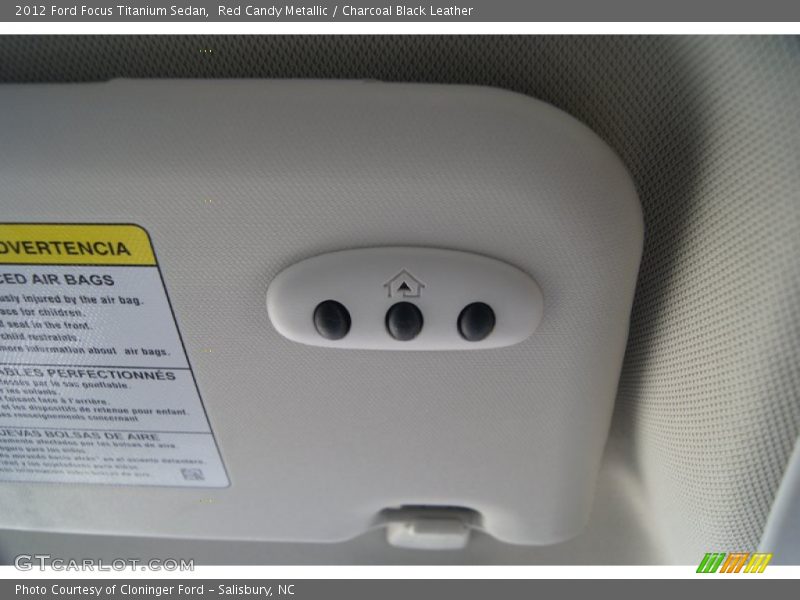 Built-in Garage Door opener - 2012 Ford Focus Titanium Sedan