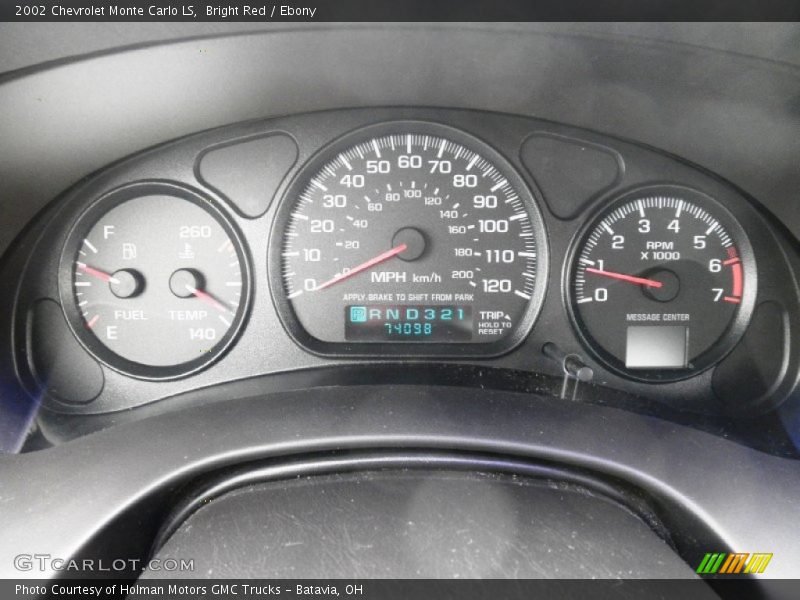 Bright Red / Ebony 2002 Chevrolet Monte Carlo LS