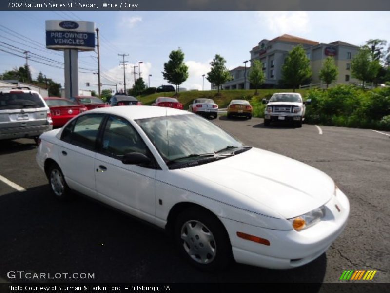 White / Gray 2002 Saturn S Series SL1 Sedan