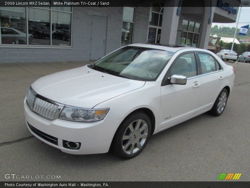White Platinum Tri-Coat / Sand 2009 Lincoln MKZ Sedan