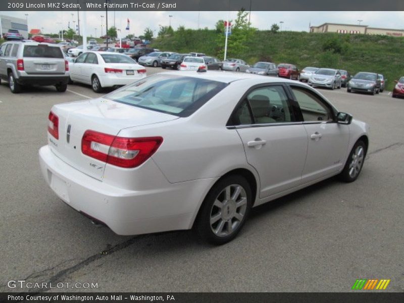 White Platinum Tri-Coat / Sand 2009 Lincoln MKZ Sedan