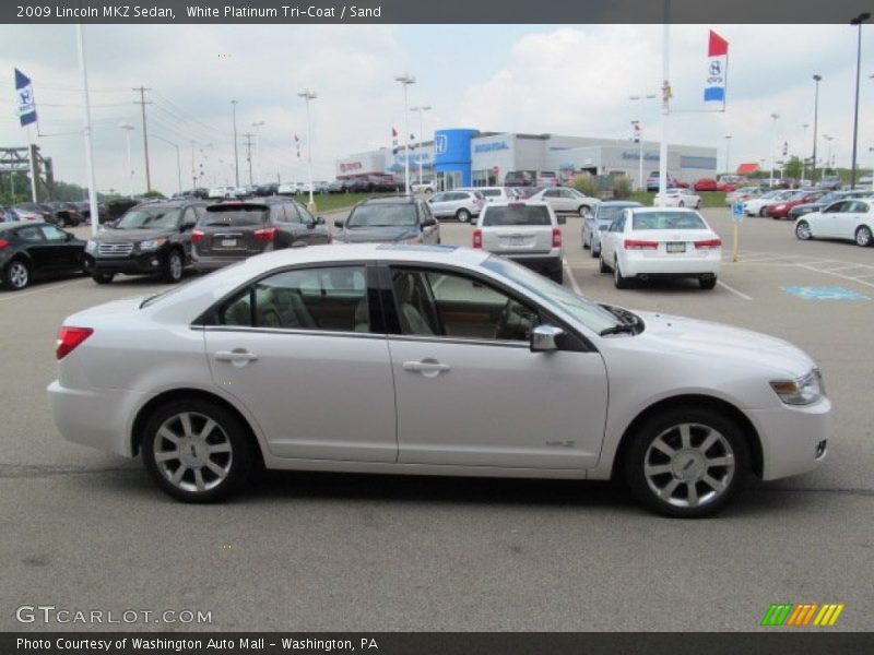 White Platinum Tri-Coat / Sand 2009 Lincoln MKZ Sedan