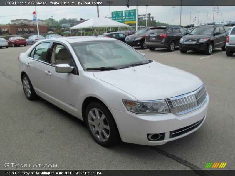White Platinum Tri-Coat / Sand 2009 Lincoln MKZ Sedan