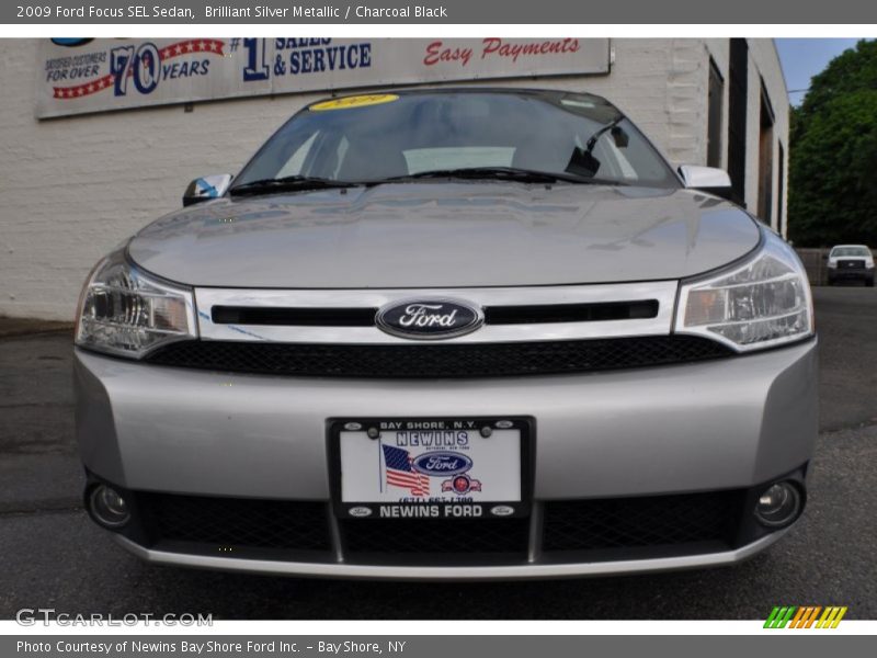 Brilliant Silver Metallic / Charcoal Black 2009 Ford Focus SEL Sedan