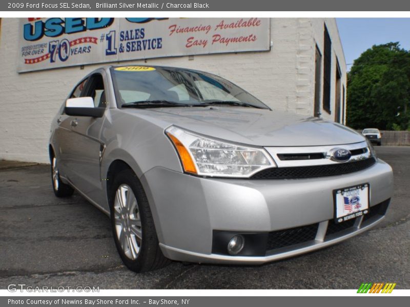 Brilliant Silver Metallic / Charcoal Black 2009 Ford Focus SEL Sedan