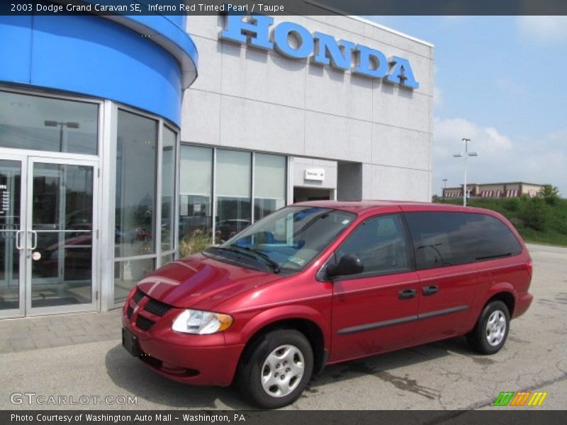 Inferno Red Tinted Pearl / Taupe 2003 Dodge Grand Caravan SE