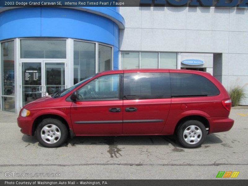 Inferno Red Tinted Pearl / Taupe 2003 Dodge Grand Caravan SE