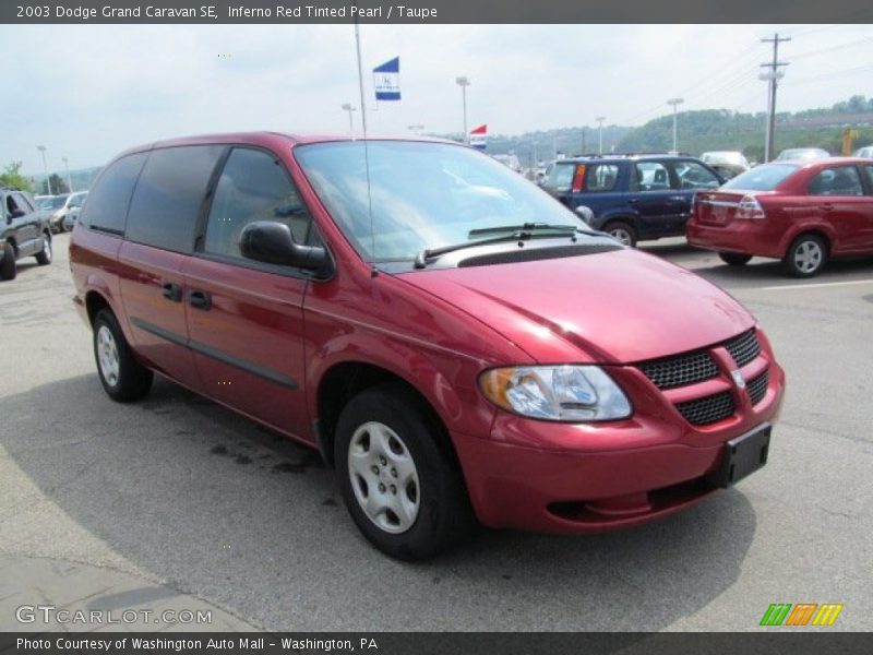 Inferno Red Tinted Pearl / Taupe 2003 Dodge Grand Caravan SE