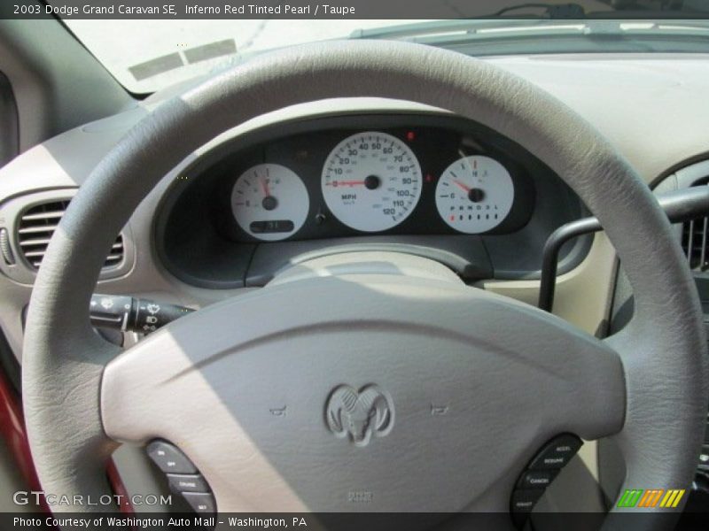 Inferno Red Tinted Pearl / Taupe 2003 Dodge Grand Caravan SE