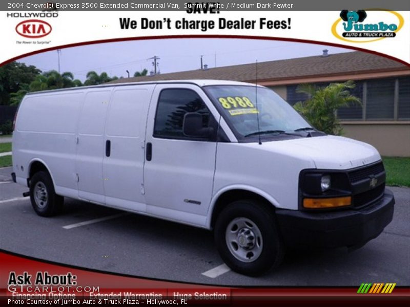 Summit White / Medium Dark Pewter 2004 Chevrolet Express 3500 Extended Commercial Van