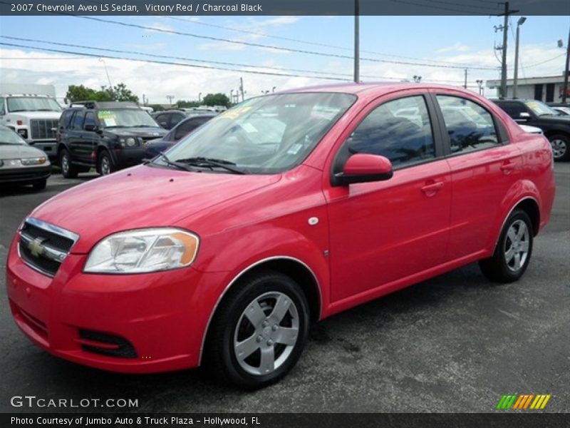 Victory Red / Charcoal Black 2007 Chevrolet Aveo LS Sedan