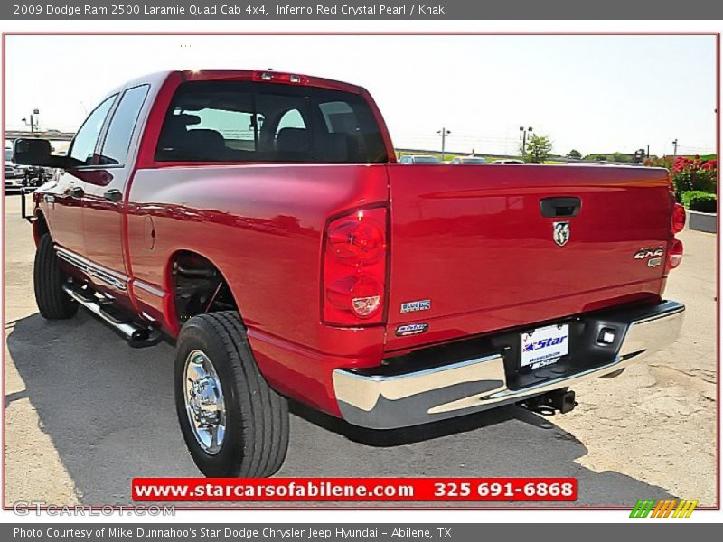 Inferno Red Crystal Pearl / Khaki 2009 Dodge Ram 2500 Laramie Quad Cab 4x4