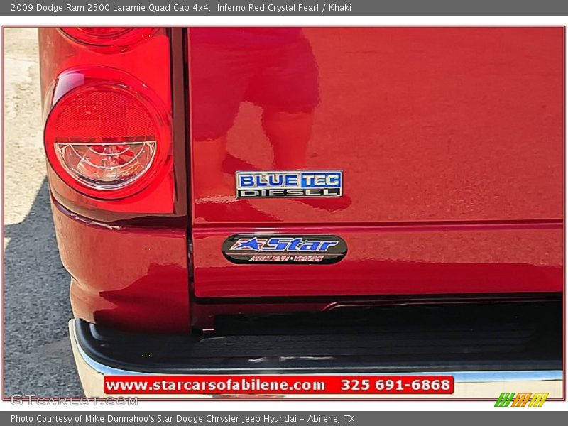 Inferno Red Crystal Pearl / Khaki 2009 Dodge Ram 2500 Laramie Quad Cab 4x4