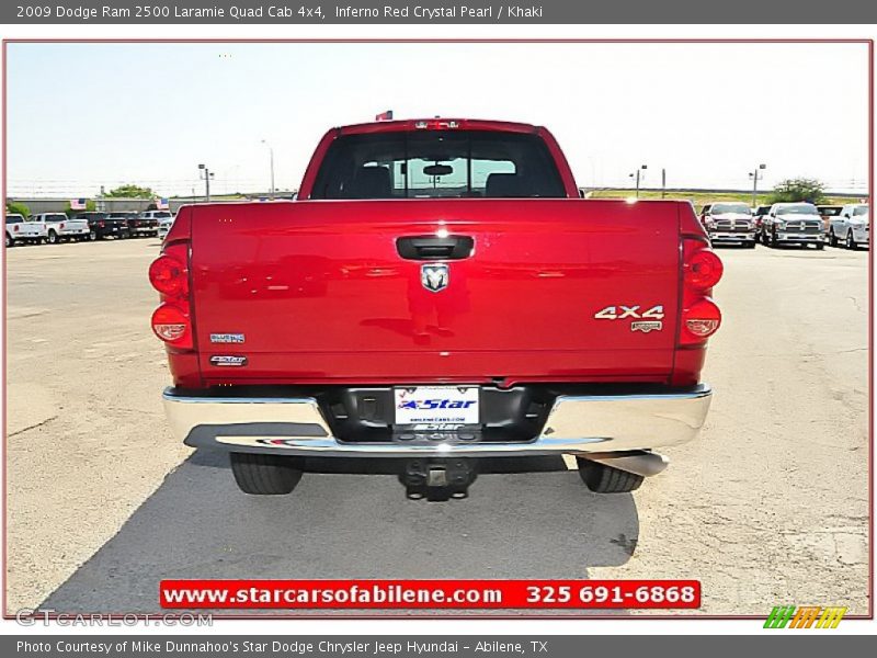 Inferno Red Crystal Pearl / Khaki 2009 Dodge Ram 2500 Laramie Quad Cab 4x4