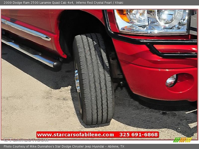 Inferno Red Crystal Pearl / Khaki 2009 Dodge Ram 2500 Laramie Quad Cab 4x4