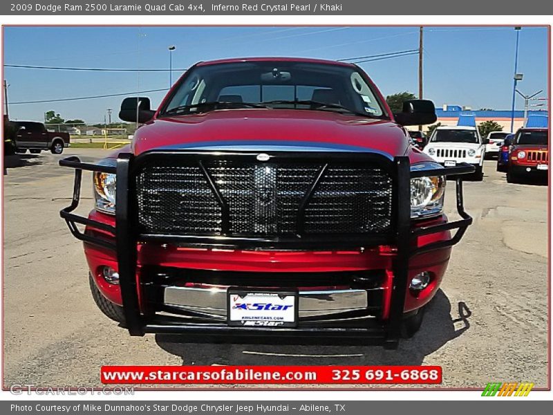 Inferno Red Crystal Pearl / Khaki 2009 Dodge Ram 2500 Laramie Quad Cab 4x4