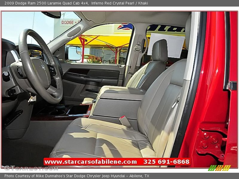 Inferno Red Crystal Pearl / Khaki 2009 Dodge Ram 2500 Laramie Quad Cab 4x4