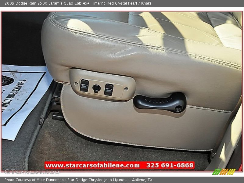 Inferno Red Crystal Pearl / Khaki 2009 Dodge Ram 2500 Laramie Quad Cab 4x4