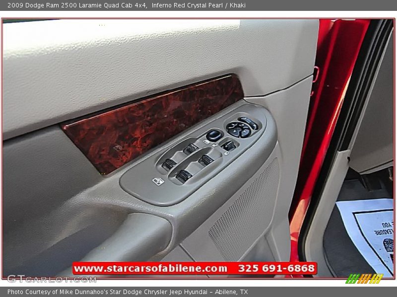 Inferno Red Crystal Pearl / Khaki 2009 Dodge Ram 2500 Laramie Quad Cab 4x4