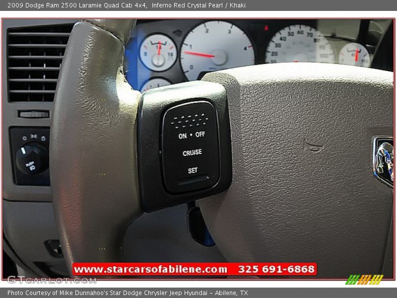 Inferno Red Crystal Pearl / Khaki 2009 Dodge Ram 2500 Laramie Quad Cab 4x4