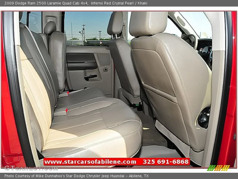 Inferno Red Crystal Pearl / Khaki 2009 Dodge Ram 2500 Laramie Quad Cab 4x4
