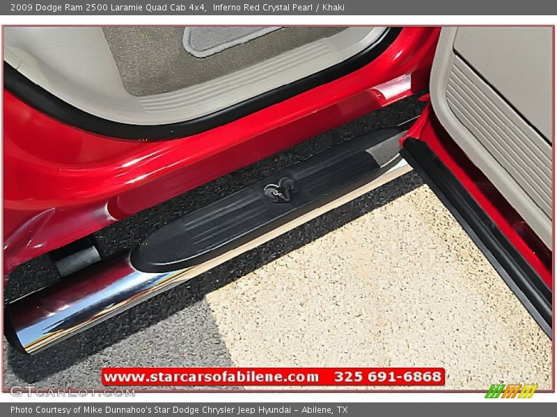 Inferno Red Crystal Pearl / Khaki 2009 Dodge Ram 2500 Laramie Quad Cab 4x4
