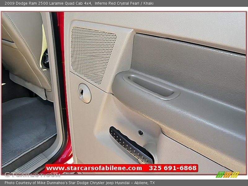 Inferno Red Crystal Pearl / Khaki 2009 Dodge Ram 2500 Laramie Quad Cab 4x4