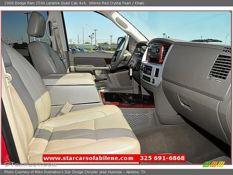Inferno Red Crystal Pearl / Khaki 2009 Dodge Ram 2500 Laramie Quad Cab 4x4
