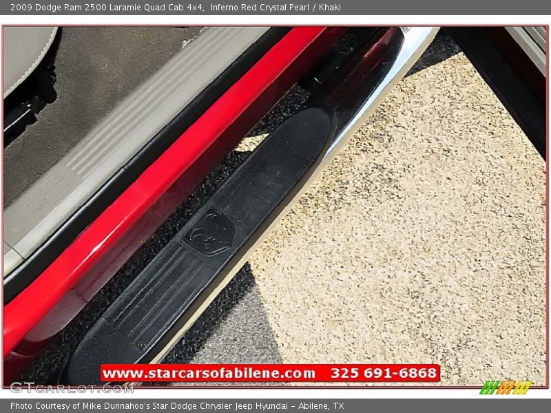 Inferno Red Crystal Pearl / Khaki 2009 Dodge Ram 2500 Laramie Quad Cab 4x4