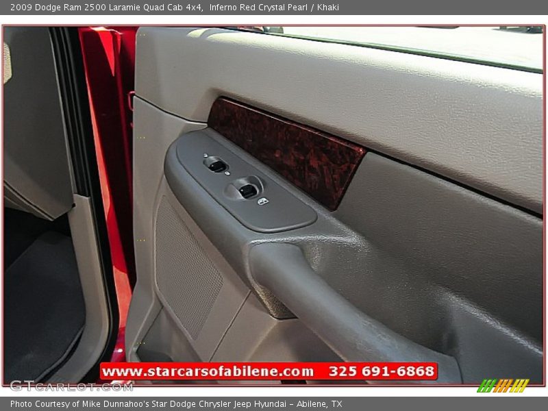 Inferno Red Crystal Pearl / Khaki 2009 Dodge Ram 2500 Laramie Quad Cab 4x4