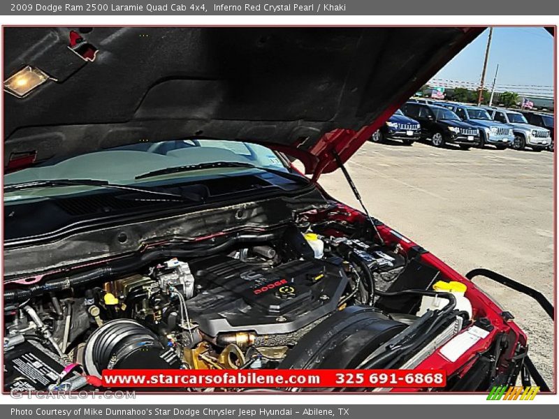 Inferno Red Crystal Pearl / Khaki 2009 Dodge Ram 2500 Laramie Quad Cab 4x4