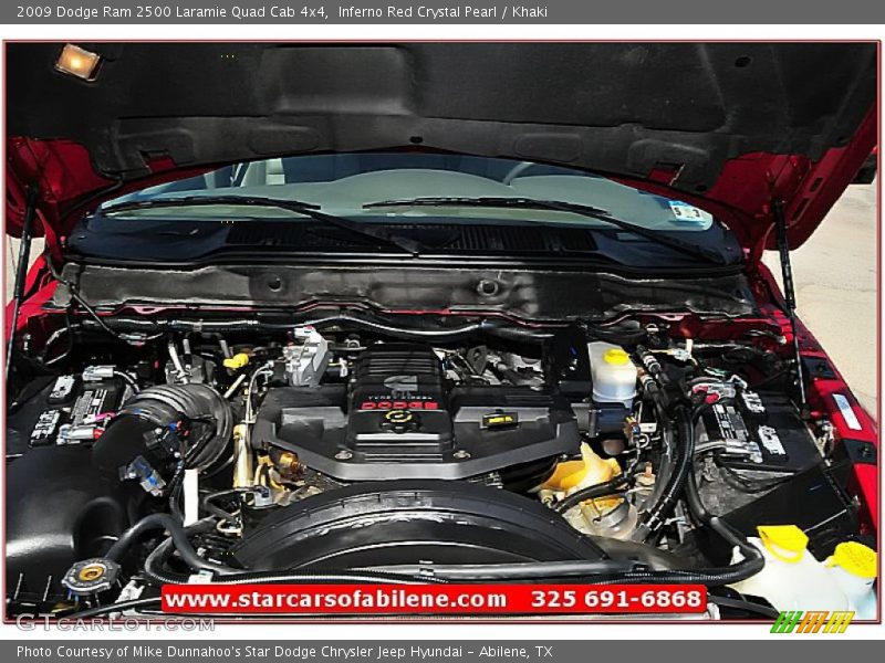 Inferno Red Crystal Pearl / Khaki 2009 Dodge Ram 2500 Laramie Quad Cab 4x4
