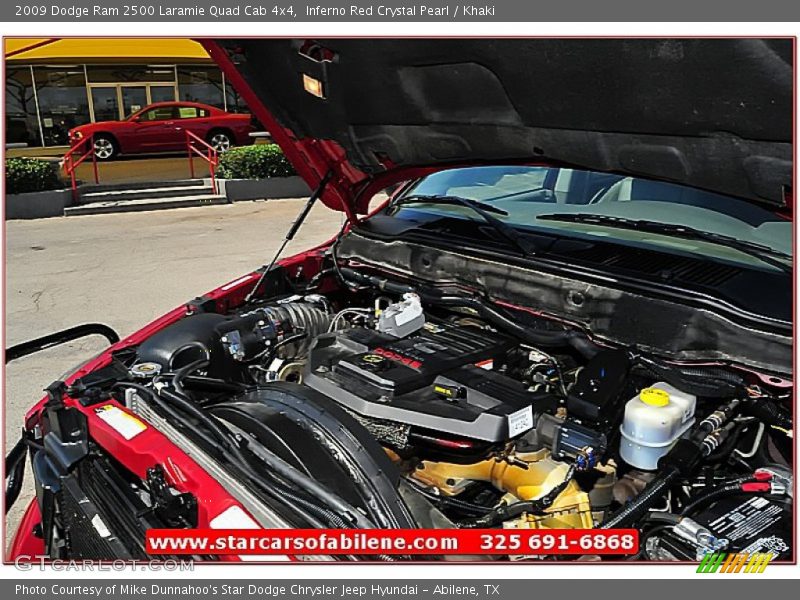 Inferno Red Crystal Pearl / Khaki 2009 Dodge Ram 2500 Laramie Quad Cab 4x4