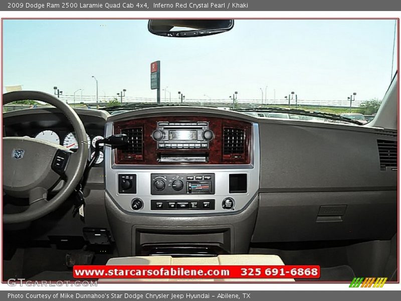 Inferno Red Crystal Pearl / Khaki 2009 Dodge Ram 2500 Laramie Quad Cab 4x4