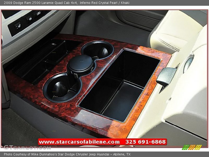 Inferno Red Crystal Pearl / Khaki 2009 Dodge Ram 2500 Laramie Quad Cab 4x4