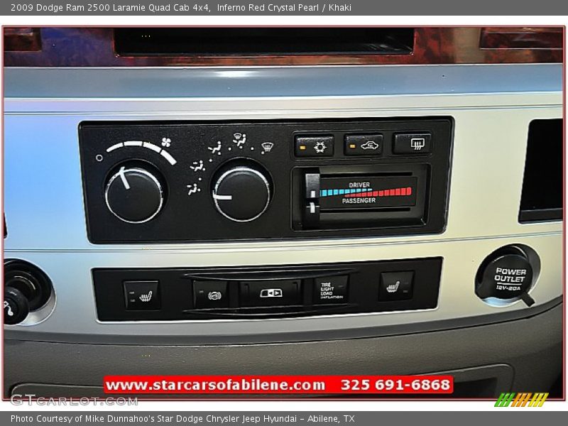 Inferno Red Crystal Pearl / Khaki 2009 Dodge Ram 2500 Laramie Quad Cab 4x4